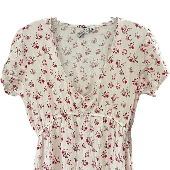 VELVET TORCH Women’s Dress Maxi Hi Low Cottage Core Boho Floral White Red M NWT - Picture 4 of 9